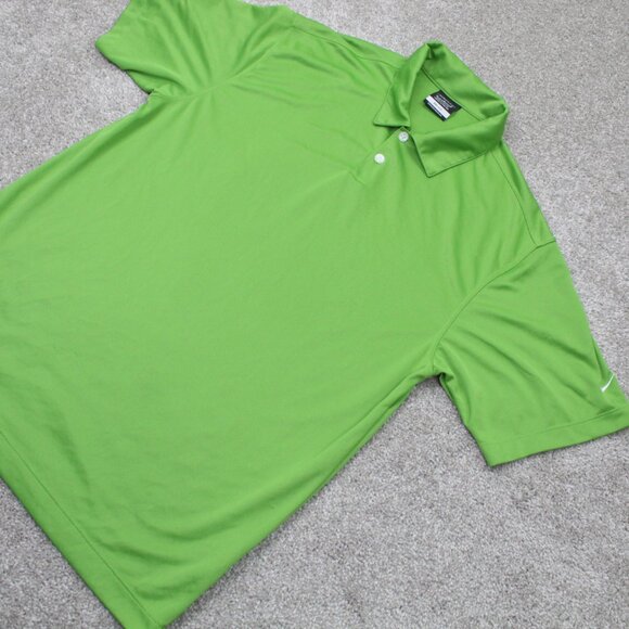Nike Golf Polo Shirt Men Medium Green Dri-Fit Texture Polyester S/S Pullover - Picture 3 of 13